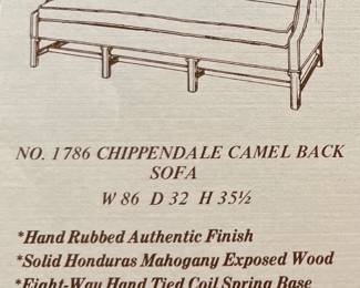 Sofa is an excellent reproduction from the old Bradfords Showroom…special ordered in a flame stick silk and cotton blend