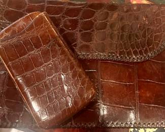 1930s smoke case and clutch in natural alligator and in mint condition 