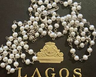 Lagos delicate pearl necklace 