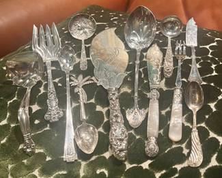 Antique sterling service items