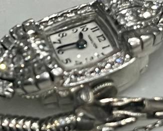 Platinum and diamond watch