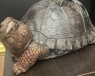Large and important ANTIQUE solid bronze turtle circa 1800-1840