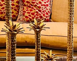 HUGE, heavy MAITLAND SMITH solid brass palm candlesticks circa 1980…the set currently being offered online for $3000!  They are remarkable!