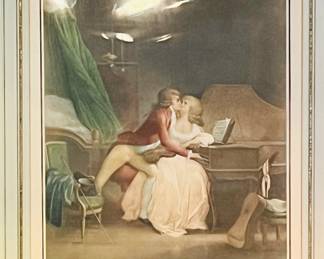 FINE pair of 19th C French hand tinted engravings 