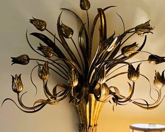 Large gilt iron tole candelabra from Italy circa 1940s…sooooo goooood!