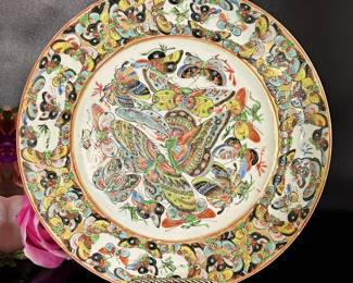 RATE Antique Chinese Export Plate Thousand Butterflies Early Version c1880s 