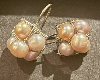 Pastel colored South Sea pearls in white gold