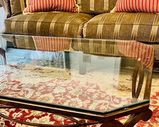 Expensive gilt iron and glass coffee table 