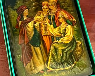 A FINE EXAMPLE of old Russian boxes