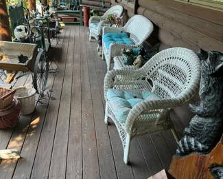 wicker furniture and outdoor decor