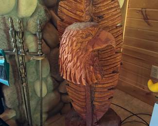 Awesome Eagle feather wood carving