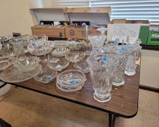 Large collection of Crystal dishes and vases.