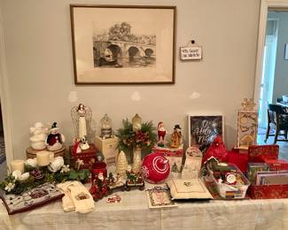 Christmas Collectible table, only partial of a LARGE lot.