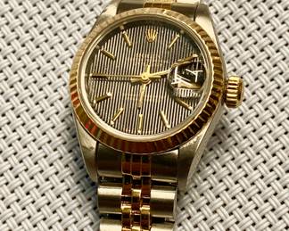 Ladies DateJust Rolex 18k Gold & Stainless Running strong watch. AUTHENTICATED.