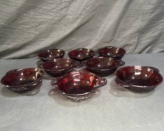 Ruby Anchor Hocking Coronation Bowls