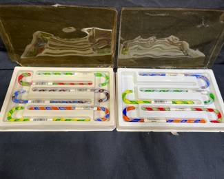 11 VTG Ganz Glass Candy Cane Ornaments