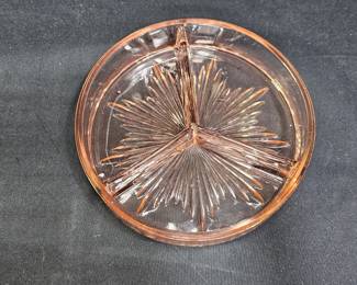 VTG 1930s Depression Glass Divided Relish Dish
