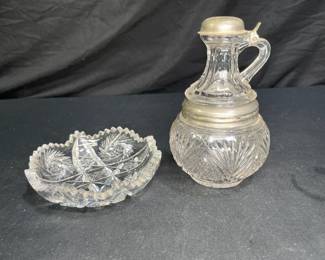 Antique Perfection Glass Cruet & ABP Dish