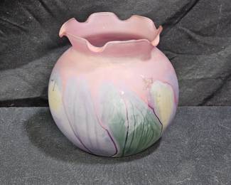 Deco Art Designs Frosted Satin Art Glass Orb Vase