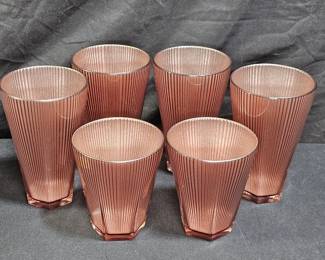 6 Vietri Italian Accordion Water & 4oz Glasses