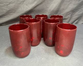 Vtg. Anchor Hocking Rolly Polly Royal Ruby Glasses