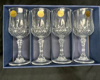 4 Cristal D'Arques Longchamp Claret Glasses NIB