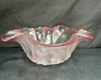 Mikasa Pink & Clear Roselda Fluted Bowl