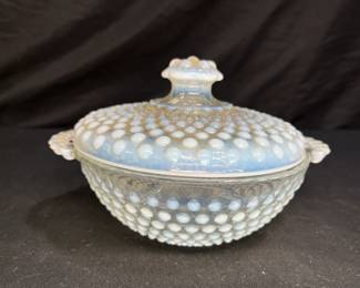 Anchor Hocking Opalescent Hobnail Covered Dish