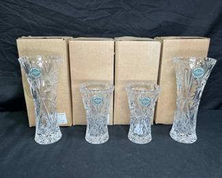 2 Lenox Crystal 4" & 2 Lenox 6" Star Vases