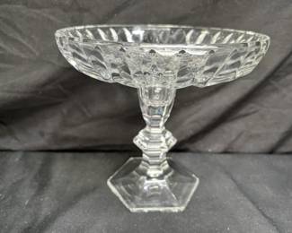 Pressed Crystal Footed Compote