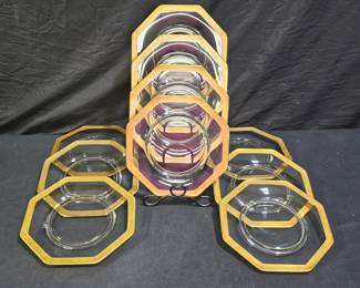 10 VTG Tiffin Franciscan Octagon Luncheon Plates