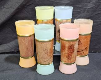 6 MCM Colorful Tiki Glasses