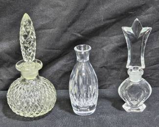 Miller Rogaska Bud Vase & 2 Perfume Bottles