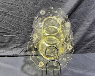 3 Lancaster Jubilee Yellow Luncheon Plates