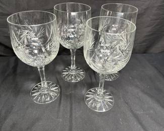 Set of 4 Zawiercie Monika Crystal Water Goblets