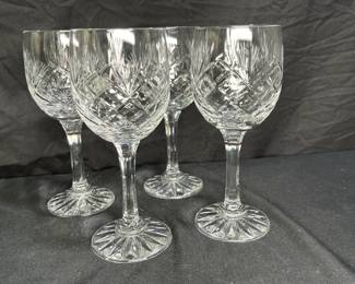 4 Oxford Crystal by Javit Claret Wine Glasses