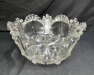 1889 Windsor Glass Pentagon Pattern Footed Bowl
