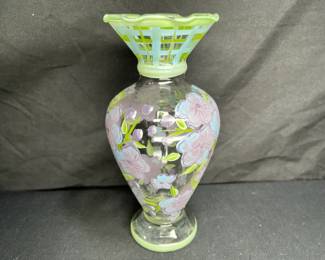 Tracy Porter Hand Painted Glass Vase