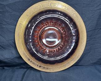 Glastonbury Lotus Gold Encrusted Rolled Edge Bowl