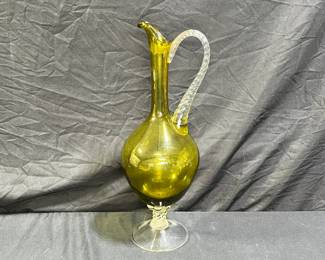 VTG Empoli Green & Clear Glass Pitcher