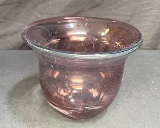 Hand Blown Amethyst Art Glass Vase