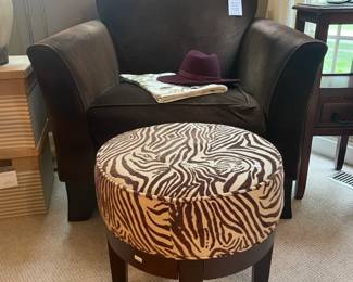 Zebra Print Stool, Pottery Barn Lounge Chair