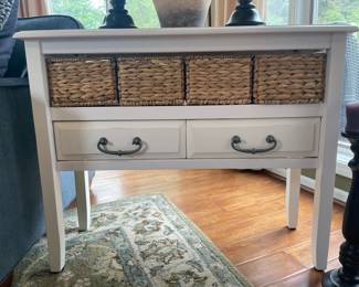 As-is console table with baskets