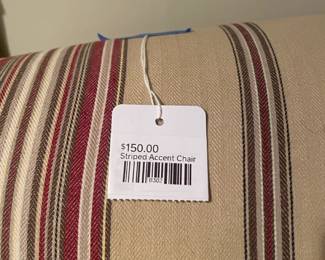 Striped accent chair