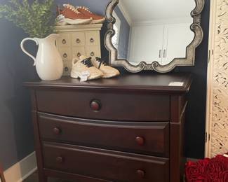 Ragazzi Furniture Changing Table Dresser, Threshold porcelain pitcher vase, Allen Roth Decorative Mirror