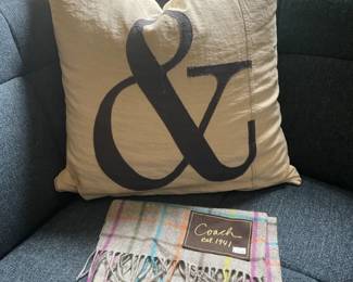 Coach Scarf, Pottery Barn throw pillow