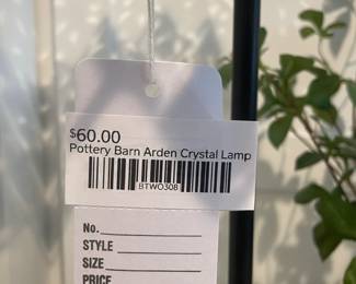 Pottery Barn Arden Crystal Lamp