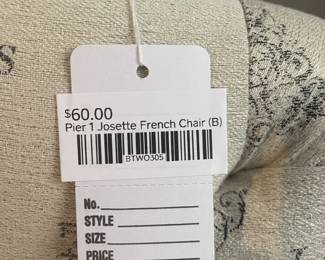Pier 1 Josette French Chair (B)