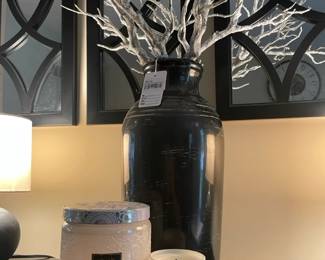 Candles, Potted faux branches