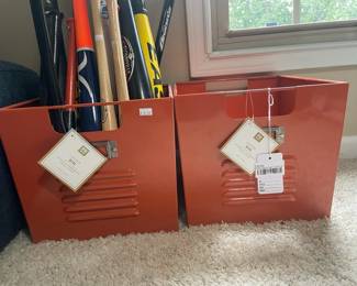 Pottery Barn Teen Locker Bin, Louisville Slugger baseball bat